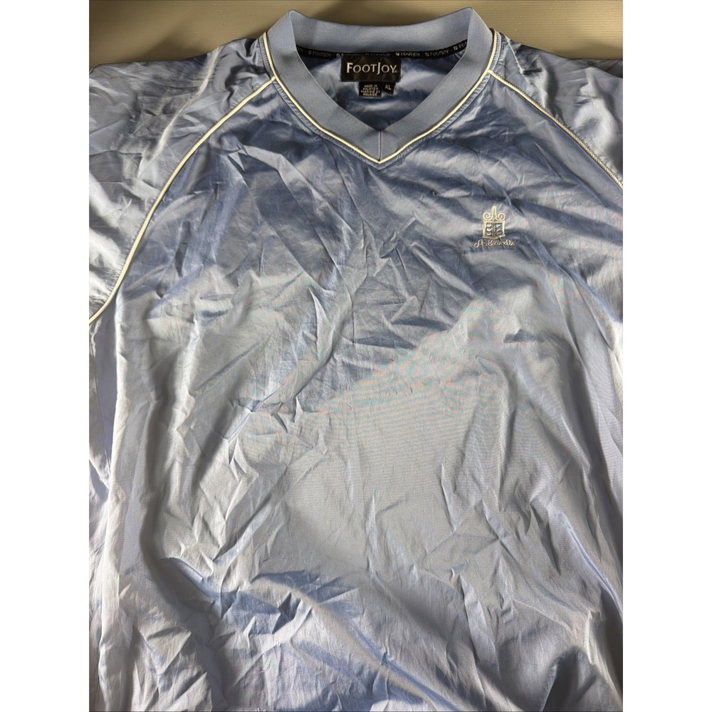 FootJoy Golf Windshirt Men's XL Blue Short Sleeve V-Neck Atlantis Pullover